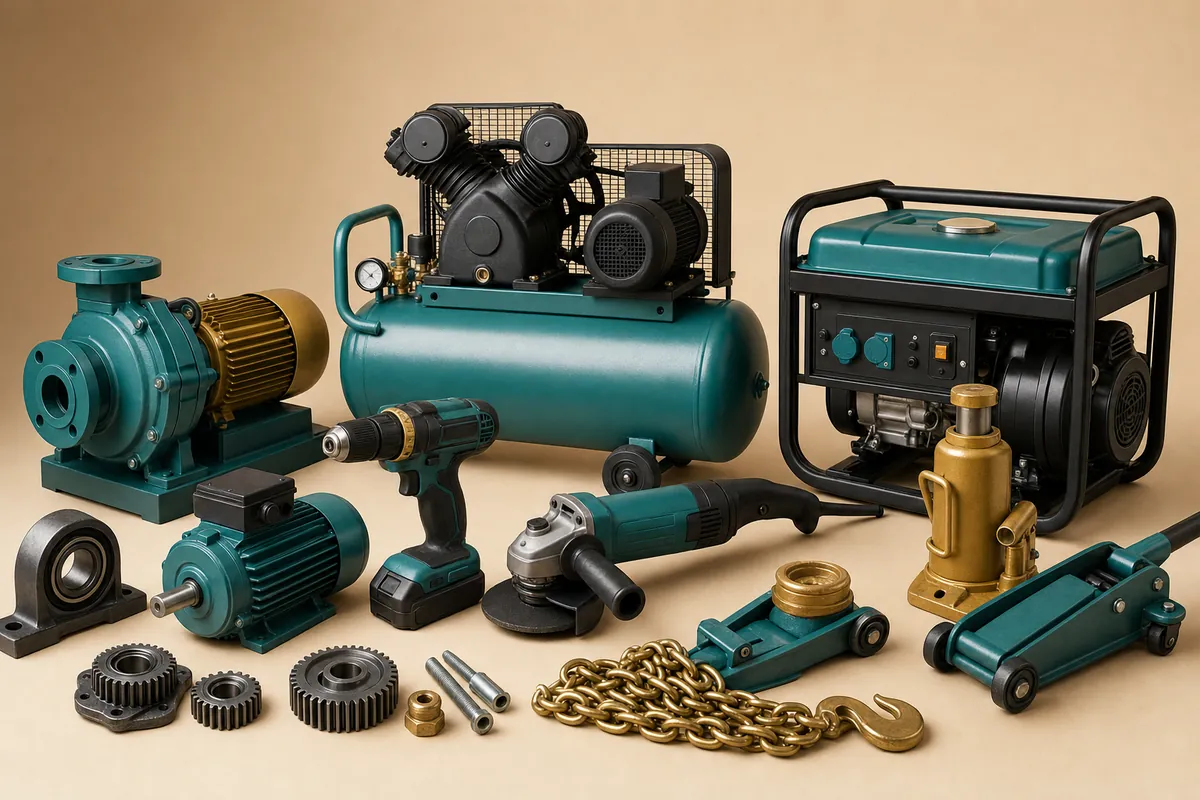 Industrial machinery, power tools and mechanical equipment